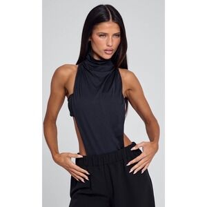 Outcast Saula Bodysuit Black 2 Piece High Neck Halter Bandeau XS OC7021